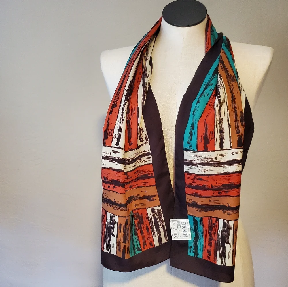Vintage Elorian Original  Stripe neutral tones scarf